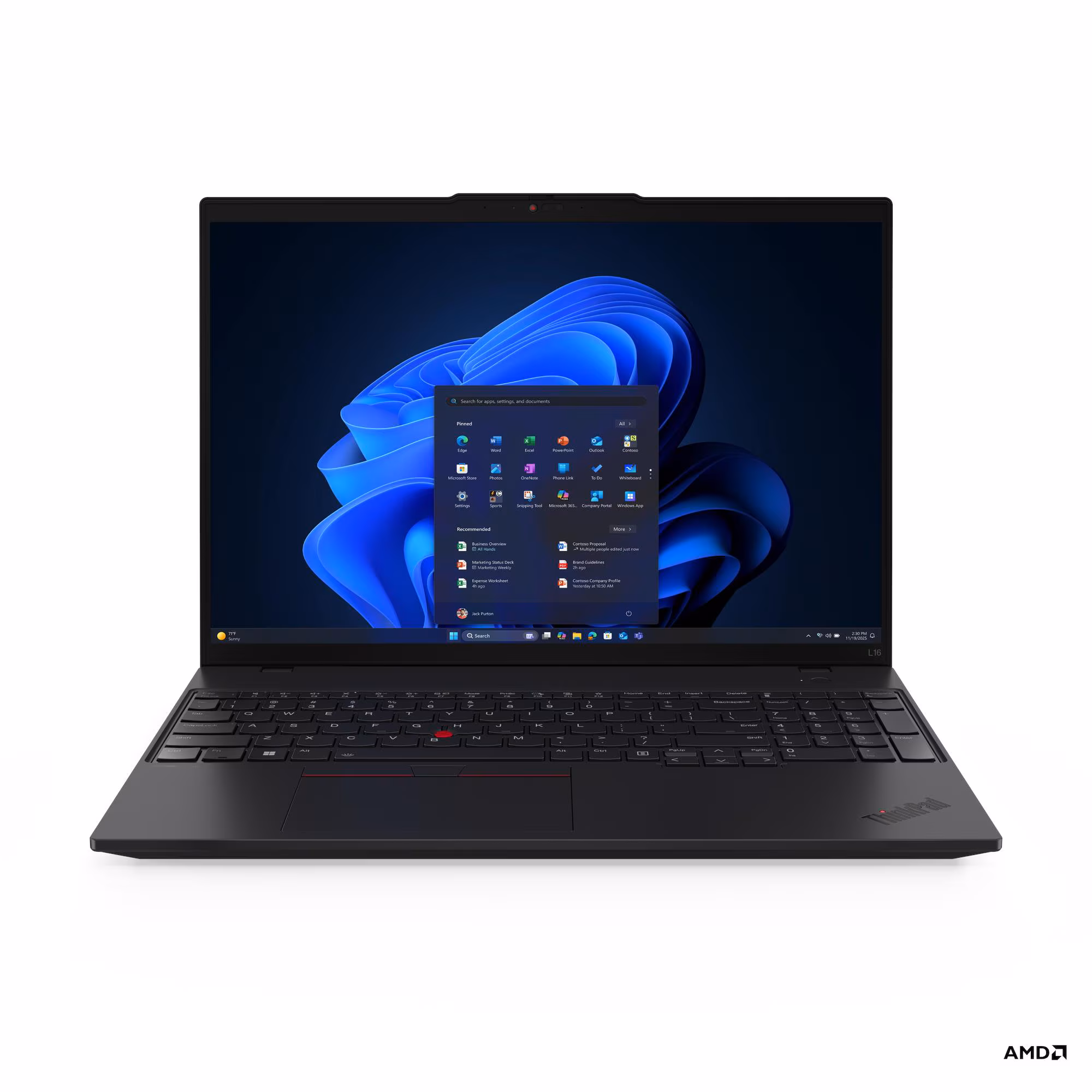 Lenovo ThinkPad L16 Gen 2 21SC - 180°-Scharnierdesign - AMD Ryzen 5 Pro 215 / 3.2 GHz - Win 11 Pro - Radeon 740M - 32 GB RAM - 1 TB SSD TCG Opal Encryption 2, NVMe - 40.6 cm (16")