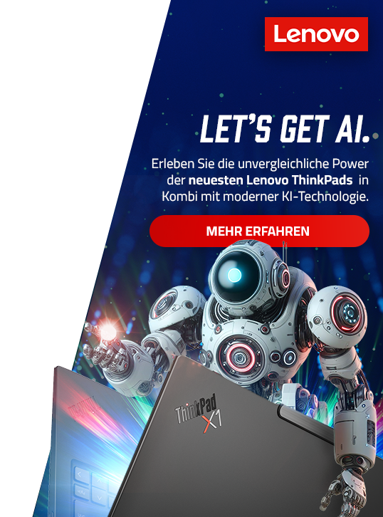 Erleben Sie die unvergleichliche Power der neuesten Lenovo ThinkPads  in Kombi mit moderner KI-Technologie.