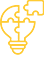 Icon einer Glühbirne mit Puzzleteilen