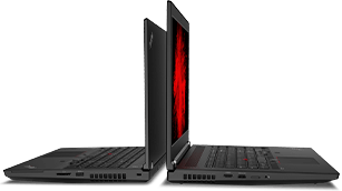 Seitliche Ansicht von zwei Lenovo ThinkPads