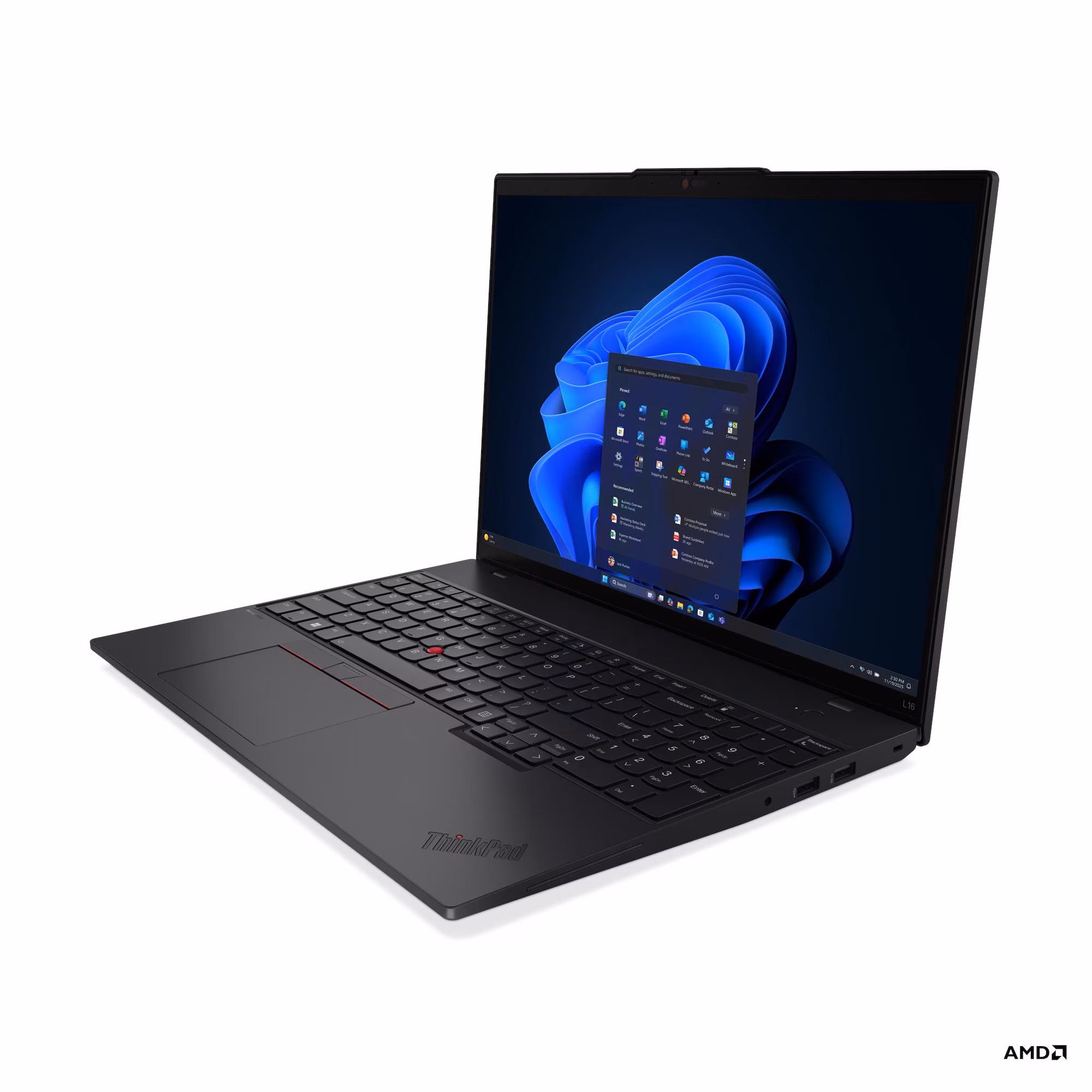 Lenovo ThinkPad L16 Gen 2 21SC - 180°-Scharnierdesign - AMD Ryzen 5 Pro 215 / 3.2 GHz - Win 11 Pro - Radeon 740M - 32 GB RAM - 1 TB SSD TCG Opal Encryption 2, NVMe - 40.6 cm (16")